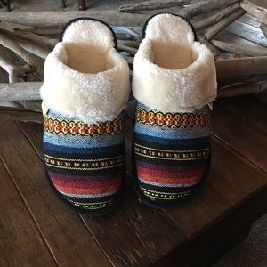 Slippers striped Mexican blanket fabric 9-10